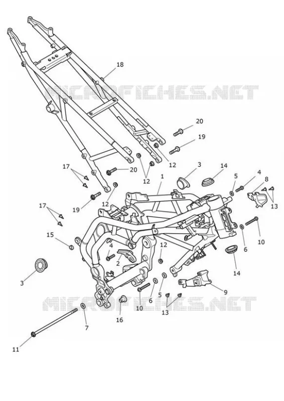 CADRE & BOUCLE ARRIERE DE CADRE Triumph MOTO Tiger 900 Tiger 900  Tiger 900