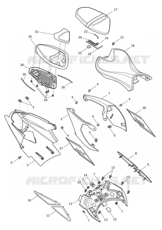 CARENAGES ARRIERE ET SELLE Triumph MOTO Street Triple 765 STREET TRIPLE 765 MOTO2 EDITION  STREET TRIPLE 765 MOTO2 EDITION