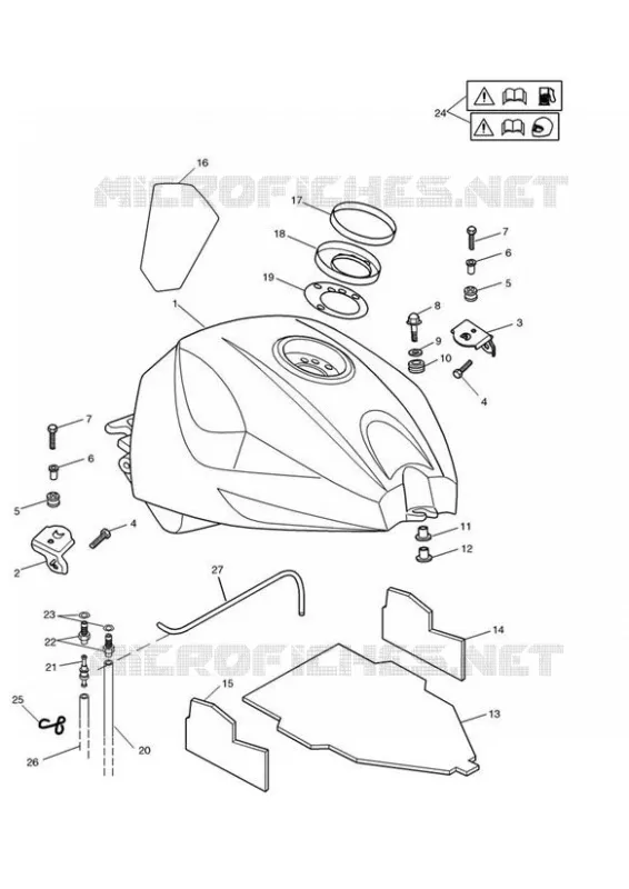 RESERVOIR A CARBURANT JUSQU'AU 189197 Triumph MOTO Daytona Daytona-others DAYTONA 600 & 650  DAYTONA 600 & 650