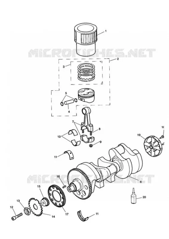 VILEBREQUIN - BIELLES - PISTONS ET CHEMISES 885CC MOTEUR Triumph MOTO Speed Speed-Triple SPEED TRIPLE 885 & 955 EFI  SPEED TRIPLE 885 & 955 EFI