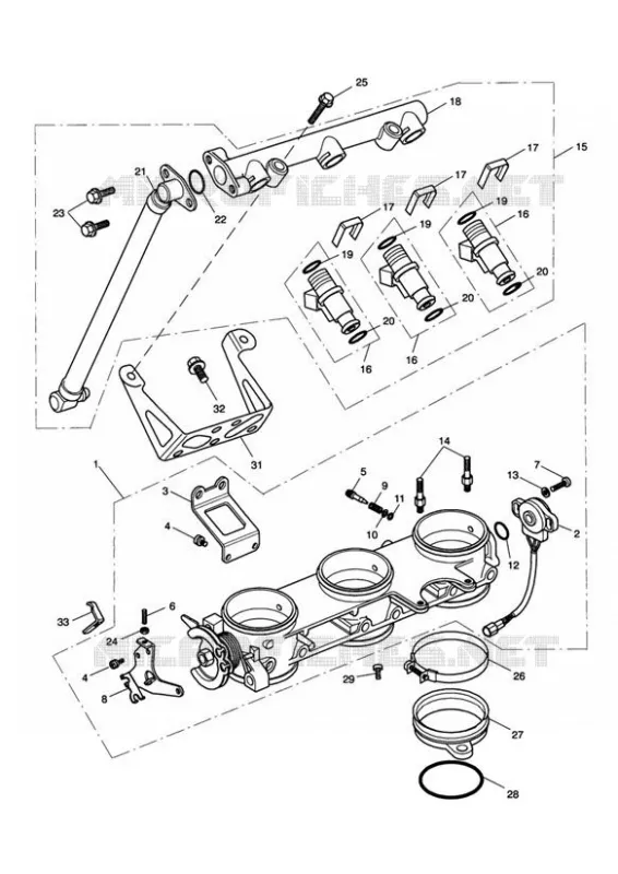 ACCÉLÉRATEUR / RAMPE D'INJECTION (DEPUIS N° 207555) Triumph MOTO Sprint Sprint-RS SPRINT RS  SPRINT RS