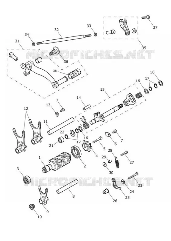 MECANISME DE SELECTION DE VITESSES Triumph MOTO Thruxton Liquid-Cooled Thruxton R  Thruxton R