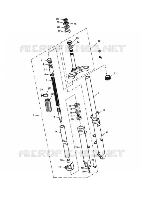 FOURCHE ET TE INFERIEUR Triumph MOTO Bonneville Air-Cooled Bonneville EFI  Bonneville EFI