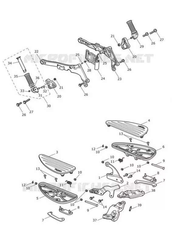REPOSES PIEDS ET PLATINES Triumph MOTO Thunderbird 1600~1700 THUNDERBIRD COMMANDER  THUNDERBIRD COMMANDER