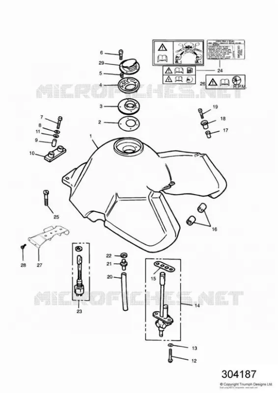 RESERVOIR A CARBURANT Triumph MOTO Tiger 885 TIGER 885 Carburetor  TIGER 885 Carburetor
