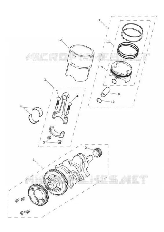 VILEBREQUIN - BIELLES - PISTONS ET CHEMISES Triumph MOTO Tiger 1200 Tiger 1200 XCA  Tiger 1200 XCA