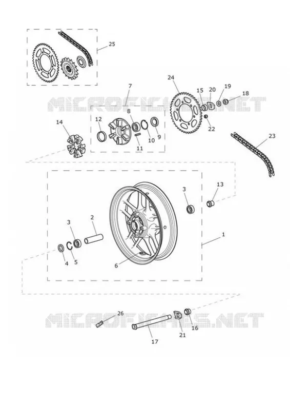 ROUE ARRIERE ET TRANSMISSION Triumph MOTO Tiger 800 Tiger 800 XRT  Tiger 800 XRT